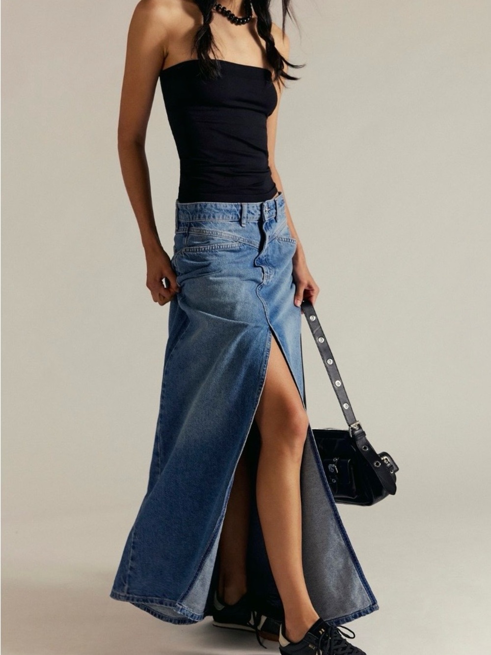 Free People Denim Maxi Skirt sizes 8 and 12 - Picture 4 of 10